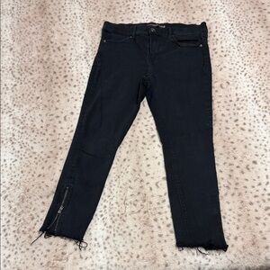 Express Black Cropped Jeans with Ankle Zipper